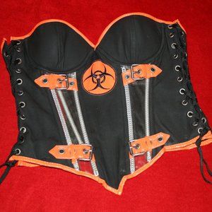 Lip Service Bio Threat *Damage* Hazardous Materials Corset Orange Medium